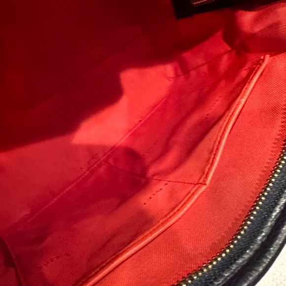 COACH Mini Nolita Pebble Leather Satchel Bag Navy With Red/blue/green - Picture 6 of 15